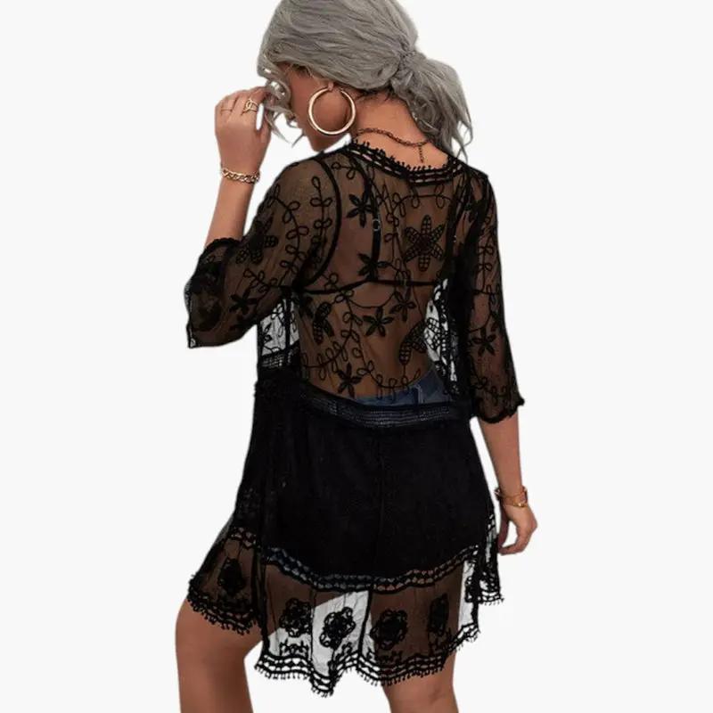 Leticia | Vestido de playa para mujer con encaje y corte suelto