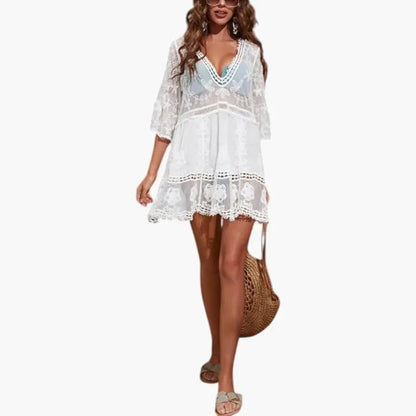 Leticia | Vestido de playa para mujer con encaje y corte suelto