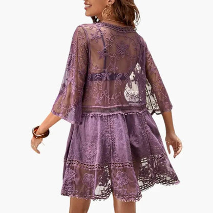 Leticia | Vestido de playa para mujer con encaje y corte suelto