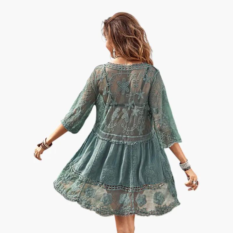 Leticia | Vestido de playa para mujer con encaje y corte suelto