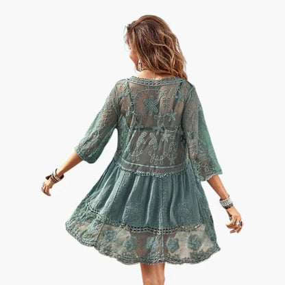 Leticia | Vestido de playa para mujer con encaje y corte suelto