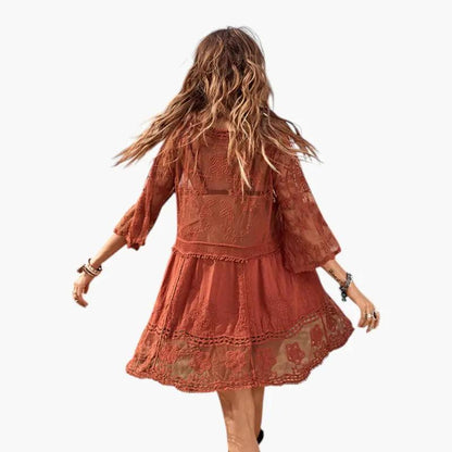 Leticia | Vestido de playa para mujer con encaje y corte suelto