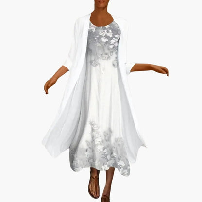 Ángeles | Conjunto para mujer con vestido maxi y cárdigan