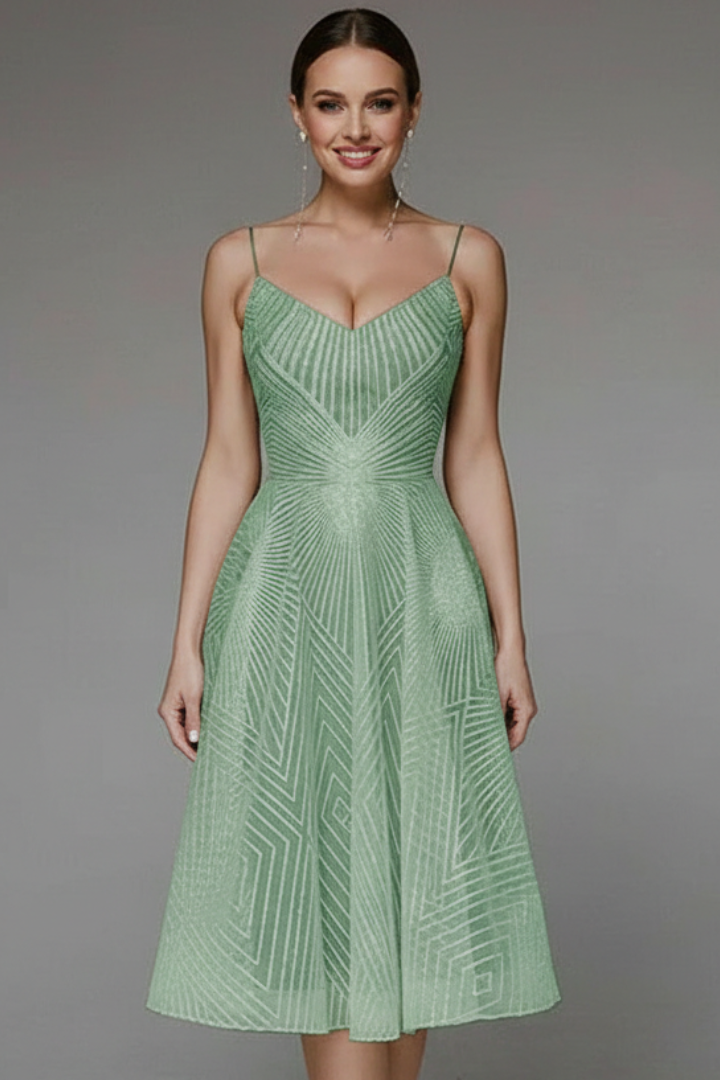 Beatriz | Vestido midi de mujer con tirantes finos y corte en línea A