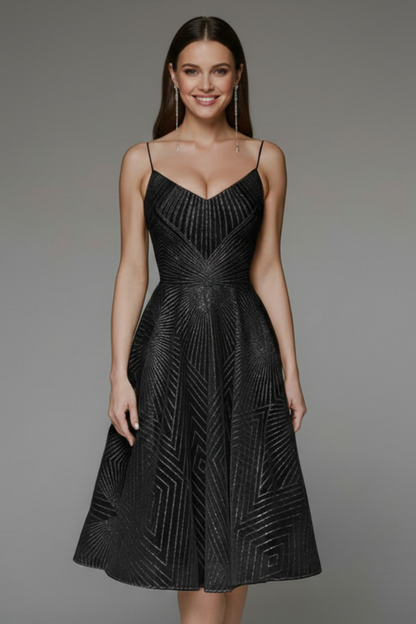 Beatriz | Vestido midi de mujer con tirantes finos y corte en línea A