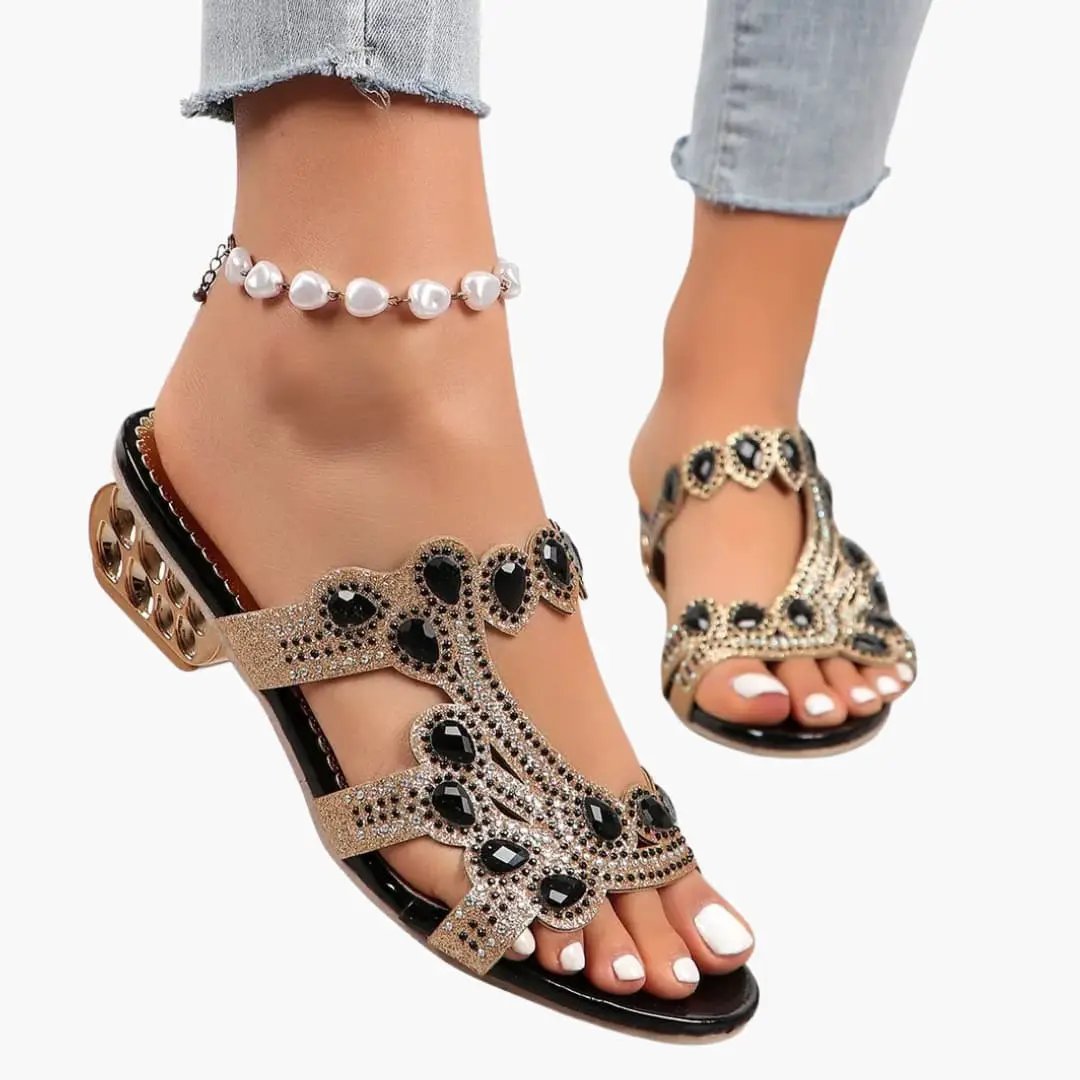 Belinda | Women's sandals with adjustable straps and decorated instep