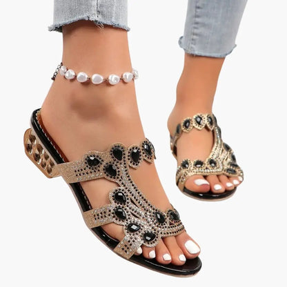 Belinda | Women's sandals with adjustable straps and decorated instep
