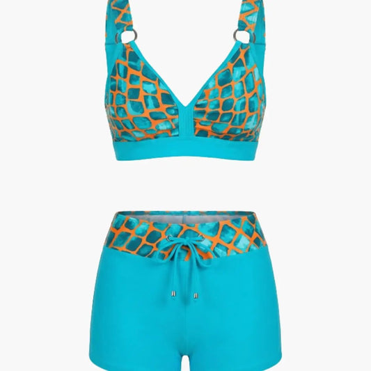 Laura | Ensemble bikini pour femme à rayures avec short