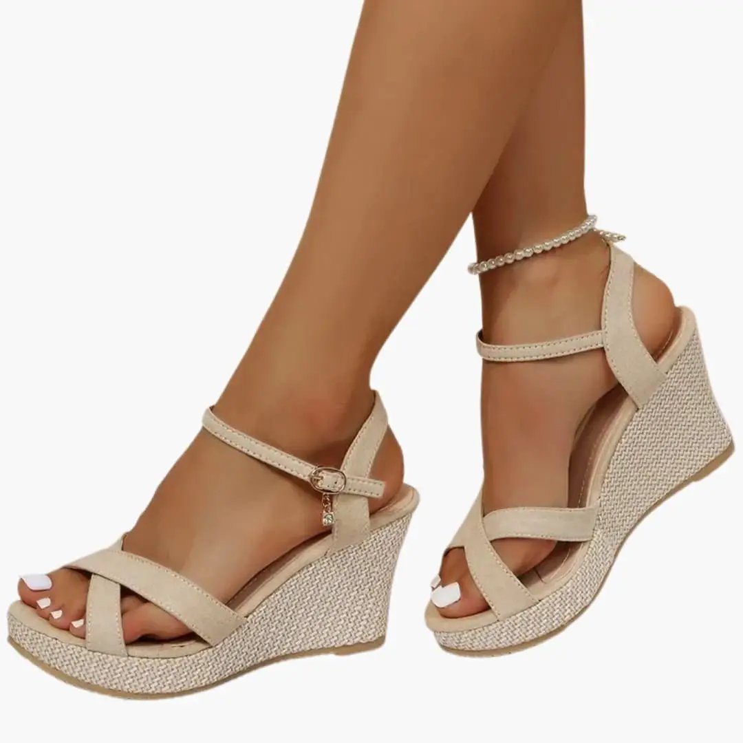 Rosario | Women's wedge sandals with buckle and cushioned insole