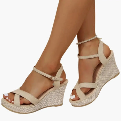 Rosario | Women's wedge sandals with buckle and cushioned insole