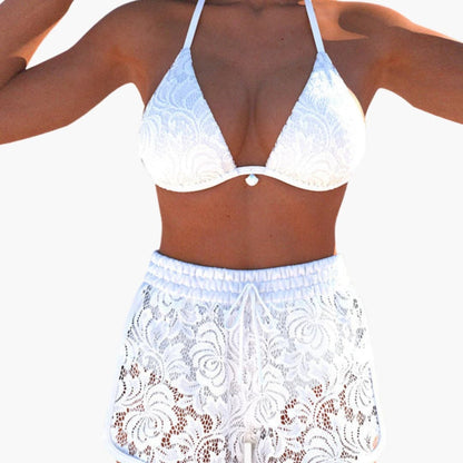 Alicia | Women's strapless bikini set with drawstring shorts