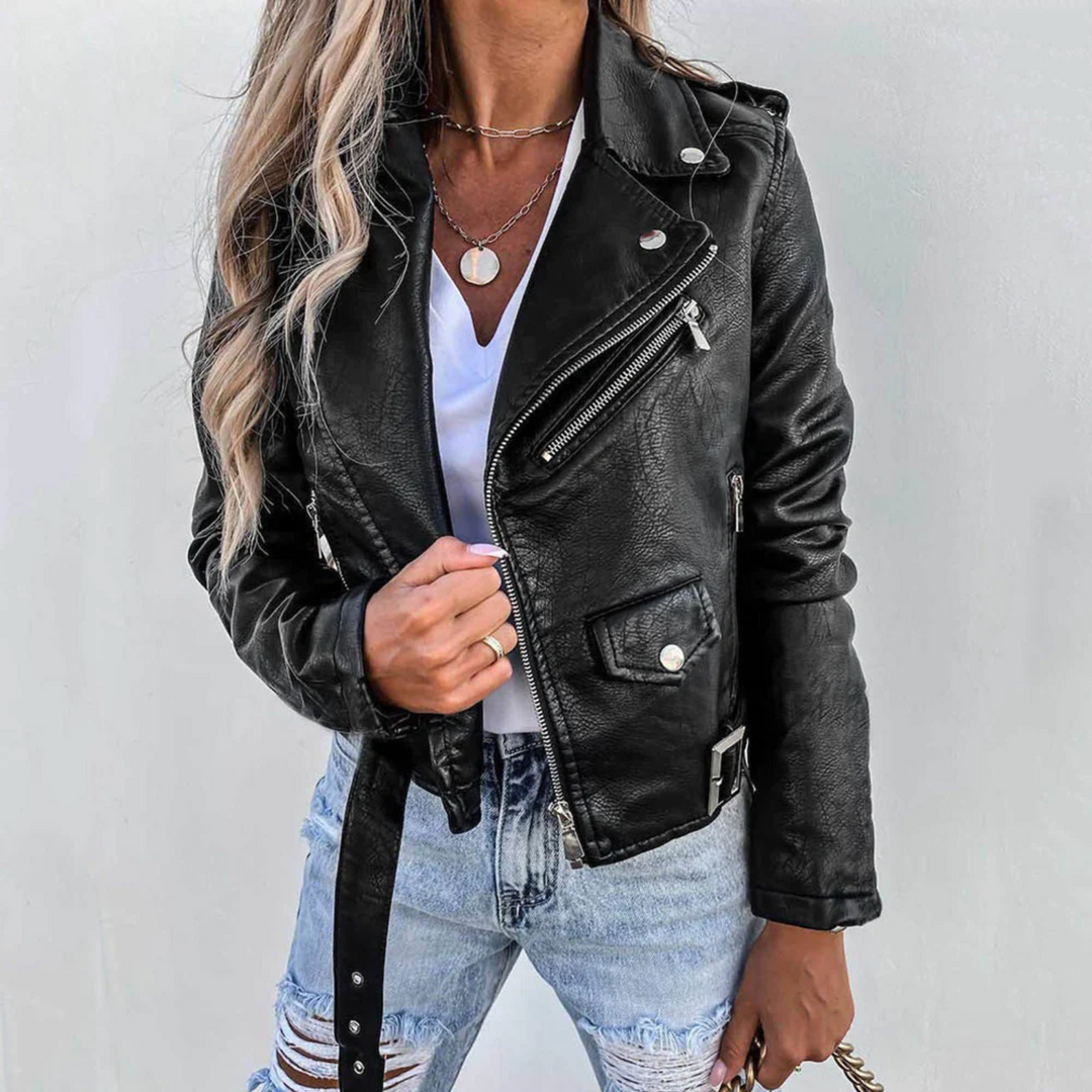 Tais | Chaqueta biker clásica para mujer con cremallera