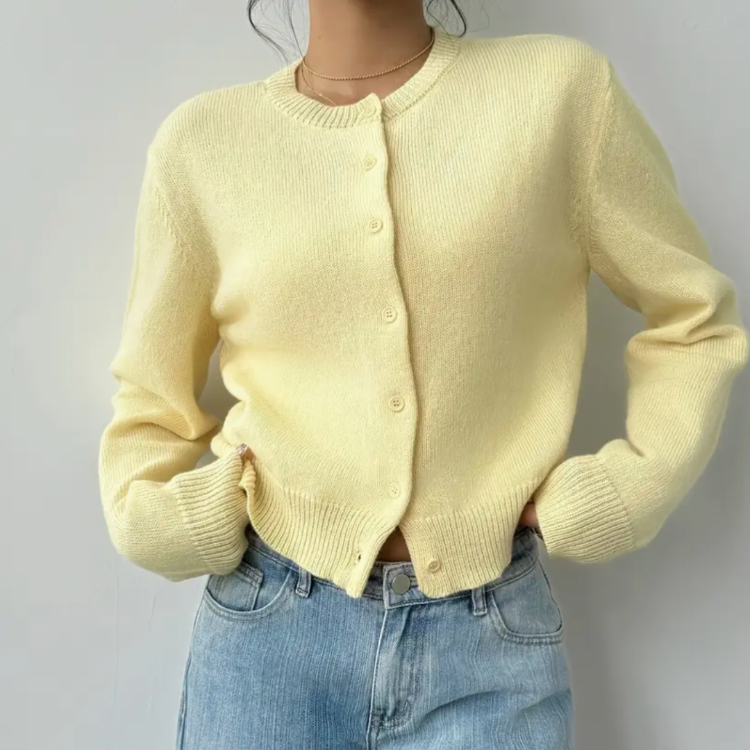 Zoe | Cárdigan corto de primavera para mujer con botones