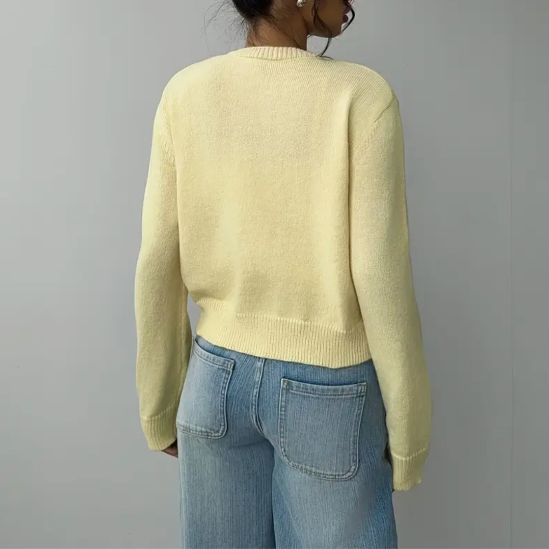 Zoe | Cárdigan corto de primavera para mujer con botones