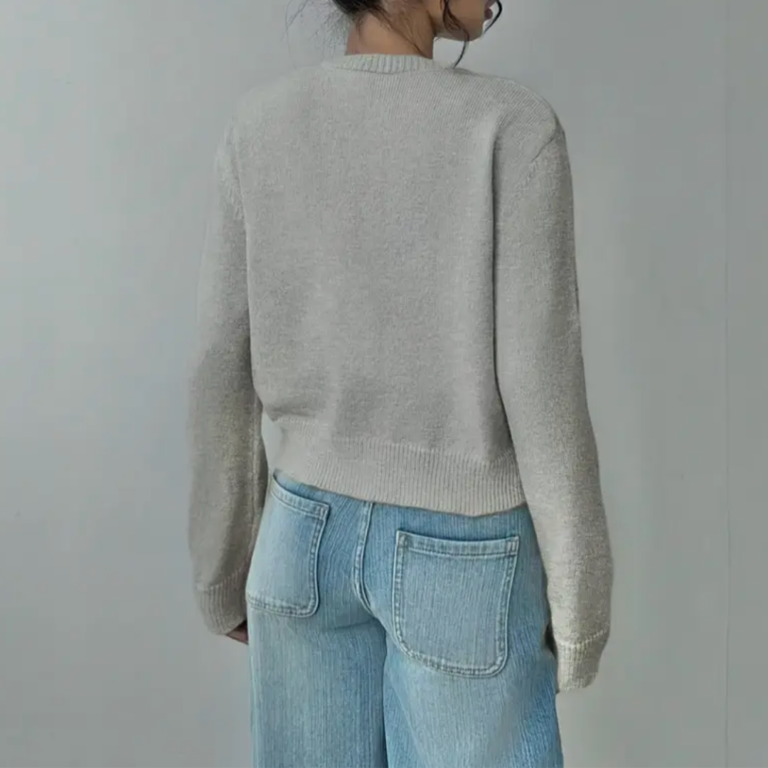 Zoe | Cárdigan corto de primavera para mujer con botones