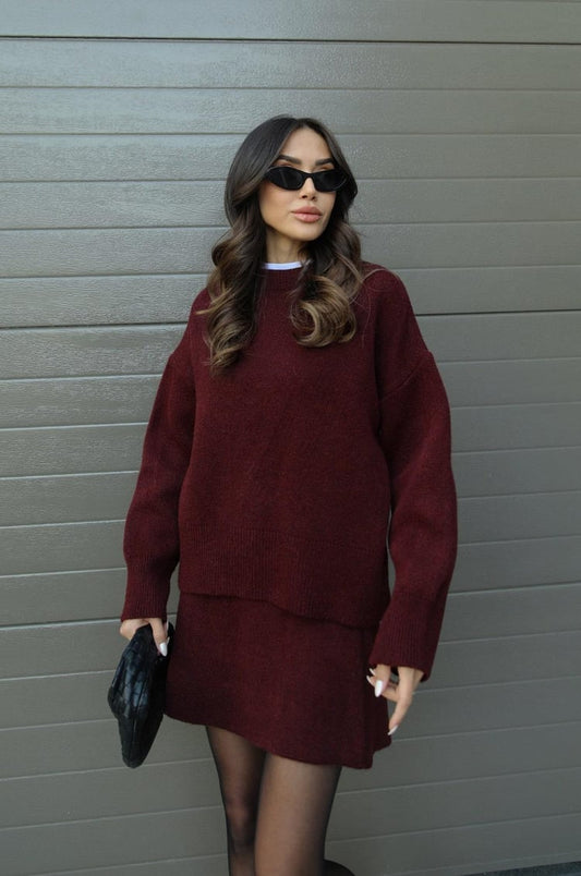 Belisa | Women's spring sweater and mini skirt set