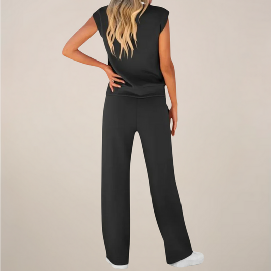 Eulogia | Ensemble deux pièces printemps pour femme avec pantalon à cordon de serrage