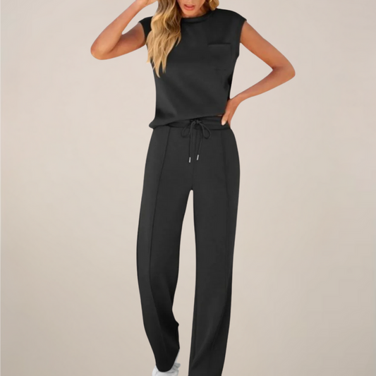 Eulogia | Ensemble deux pièces printemps pour femme avec pantalon à cordon de serrage
