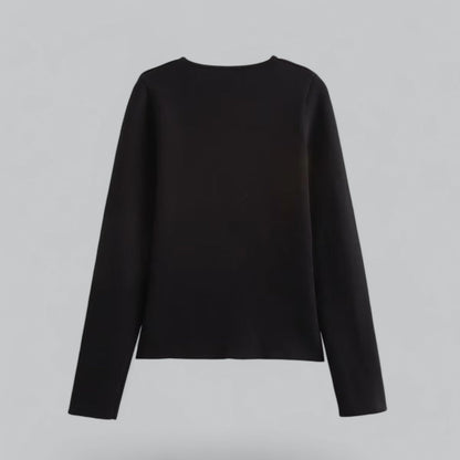 Elsa | Cárdigan minimalista de primavera para mujer con botones y cuello pico