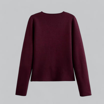 Elsa | Cárdigan minimalista de primavera para mujer con botones y cuello pico