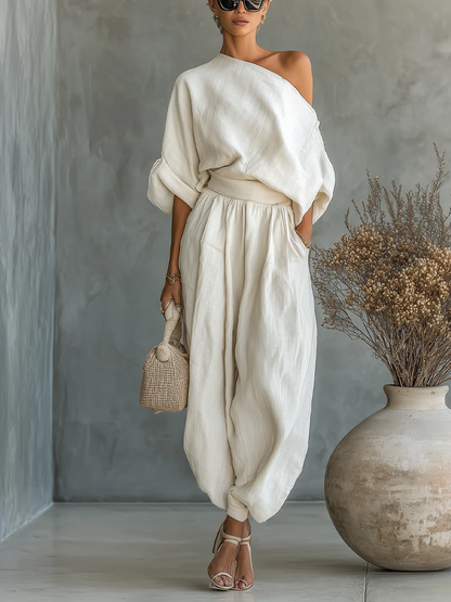 Antonia | Two-piece set with asymmetrical neckline