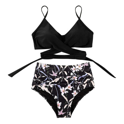 Rosalina | Bikini para mujer con talle alto y estampado floral