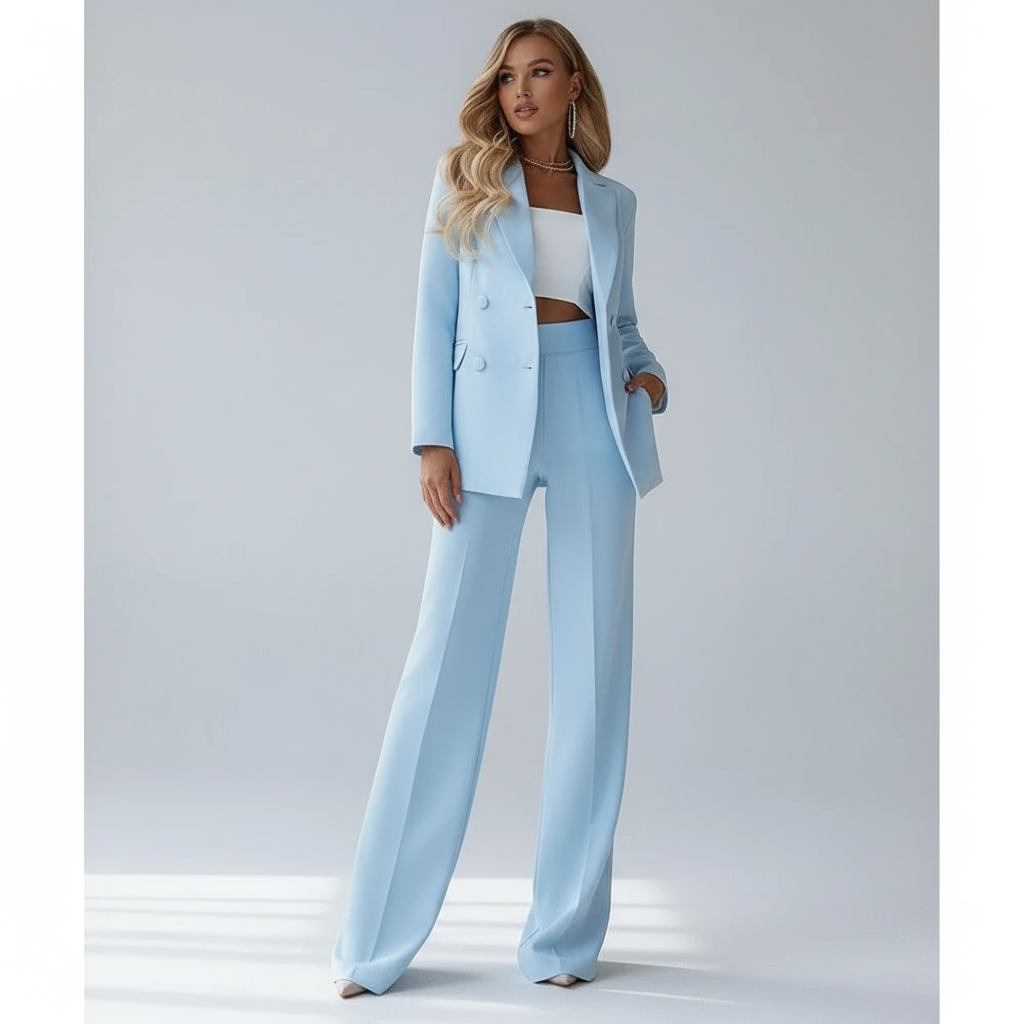 Remedios | Traje de dos piezas con blazer y pantalón amplio