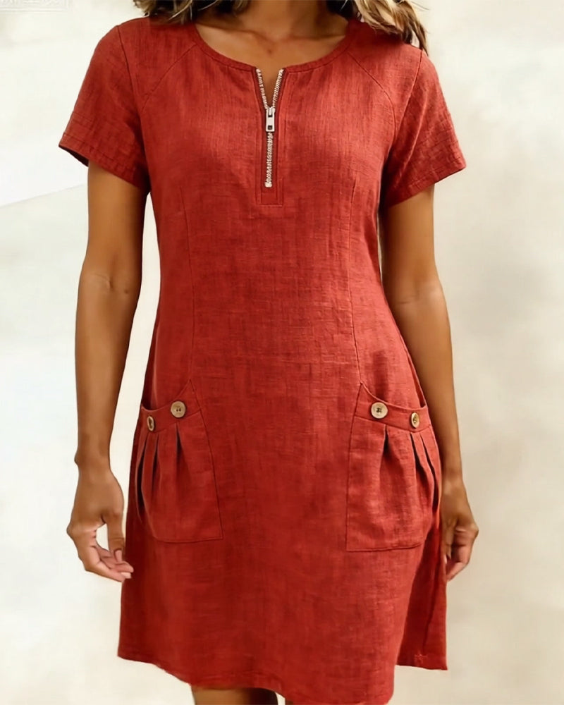 Renira | Women's straight dress with zipper and pockets