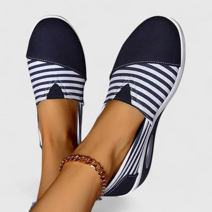 Julena | Orthopedic slip-on sneakers with stripes and design