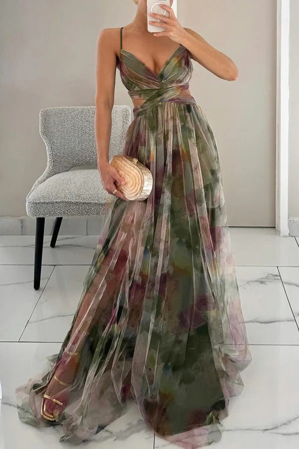 Beatriz | Elegant Strapless Floral Maxi Dress