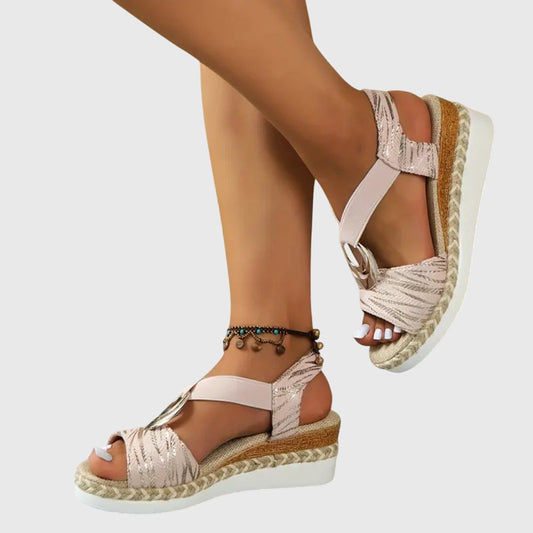 Olalla | Sandalias con Cuña y Correa Ajustable para Mujer
