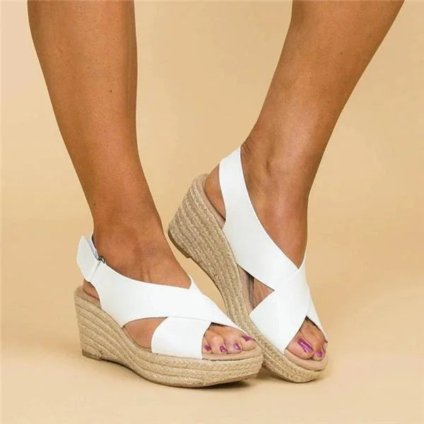 Xiadani | Sandalias de cuña para mujer con tiras cruzadas | Verano