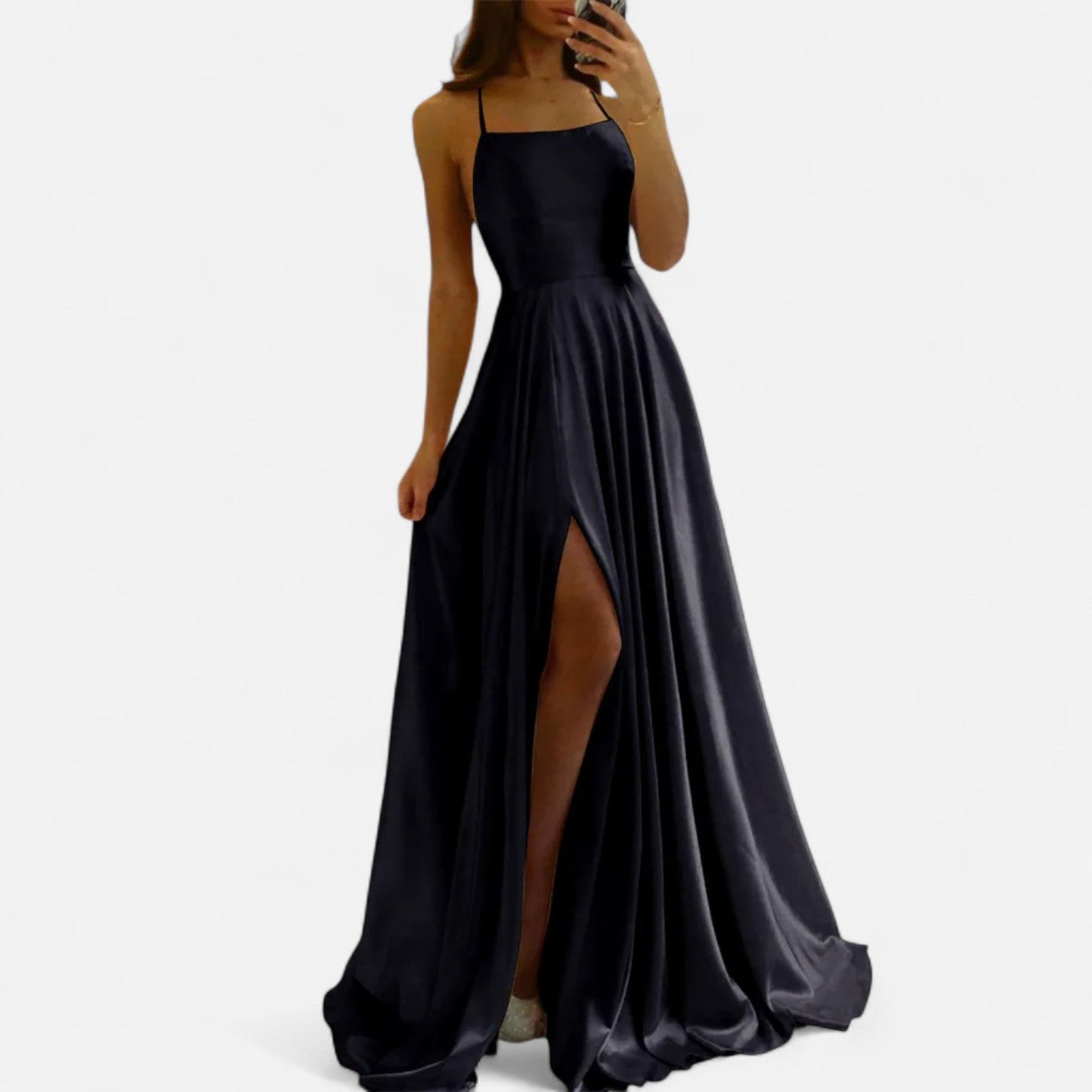 Belina | Women's maxi guest dress with slit and straps