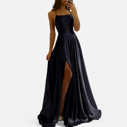Belina | Women's maxi guest dress with slit and straps