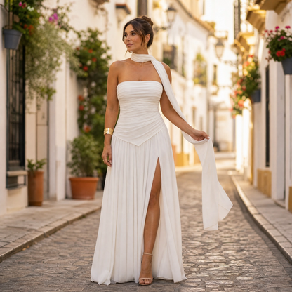 Talina | Women's Asymmetric Strapless Maxi Dress