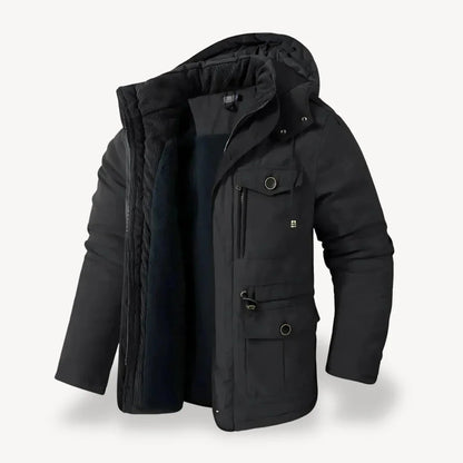 Chaqueta invernal robusto con forro polar para hombre