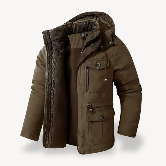 Chaqueta invernal robusto con forro polar para hombre