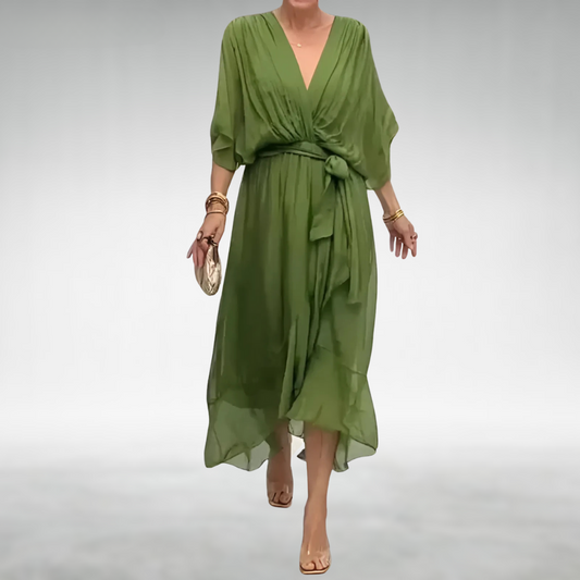 Izel | Vestido largo elegante con escote en V