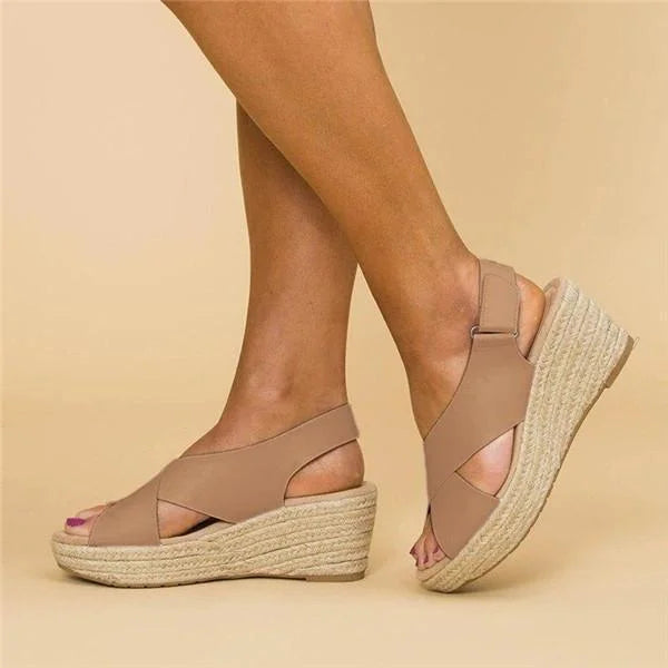 Xiadani | Sandalias de cuña para mujer con tiras cruzadas | Verano