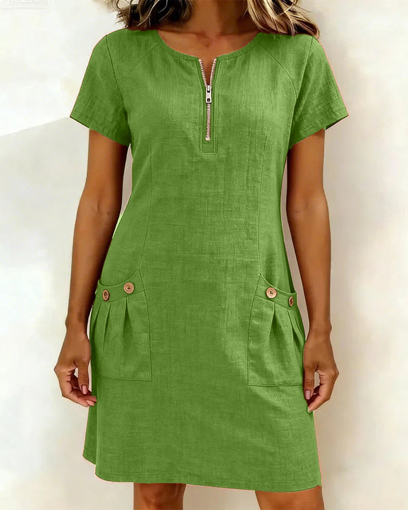 Renira | Women's straight dress with zipper and pockets