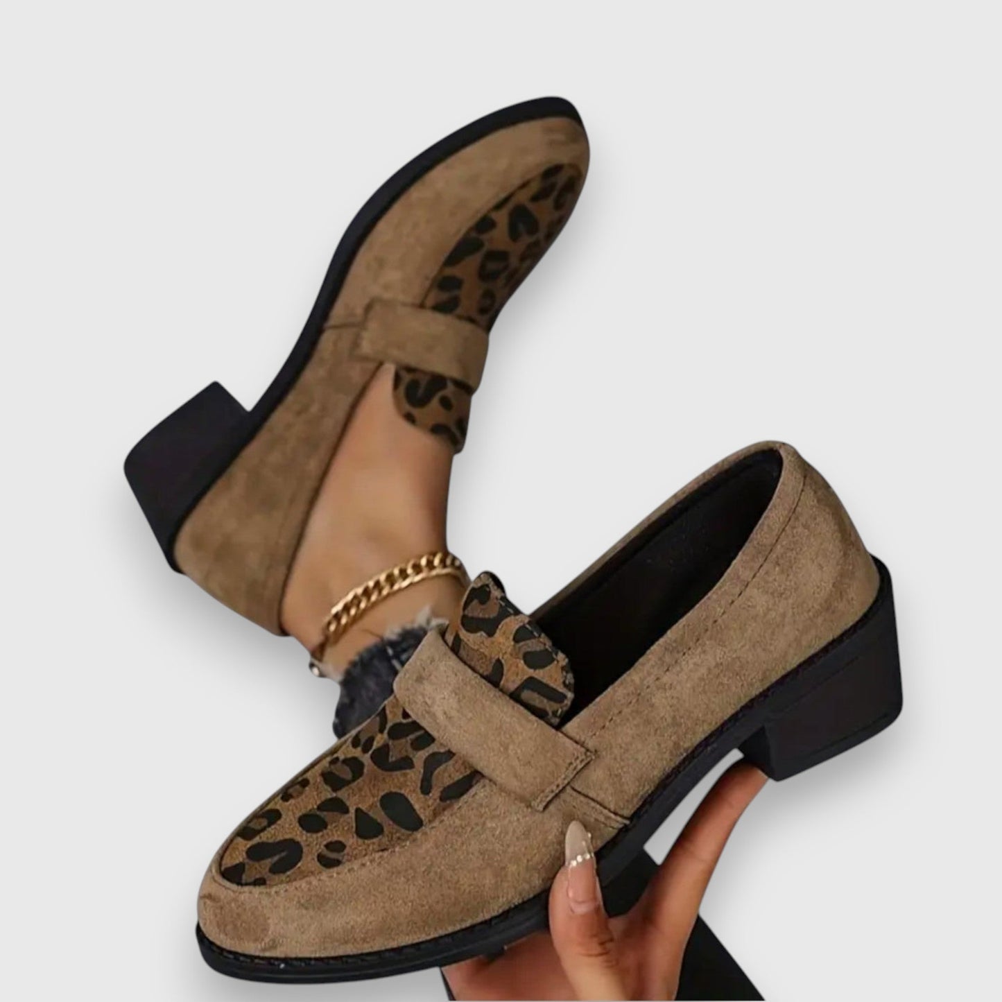 Brunela | comfortable leopard print loafers and design
