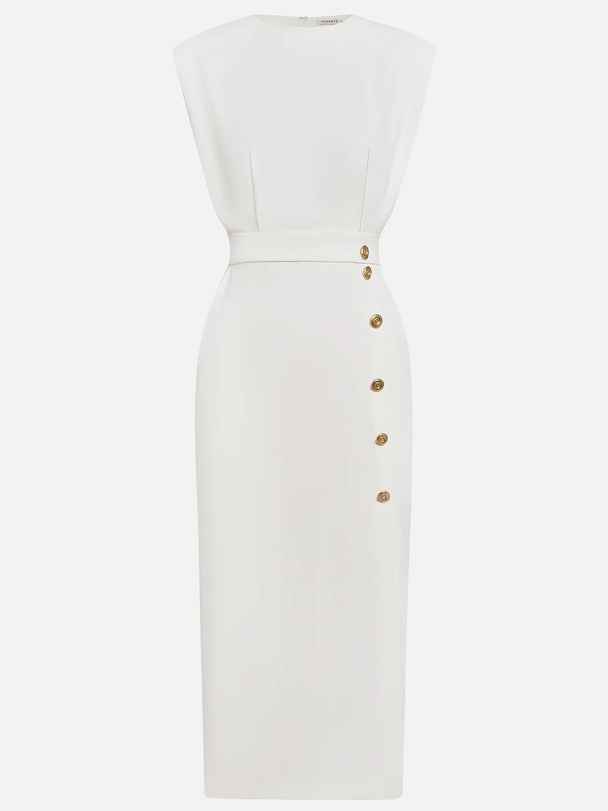 Beatriz | Vestido midi para mujer con botones y abertura frontal