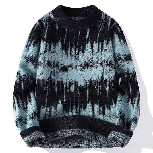 Alviero | Jersey de invierno de punto con efecto tie-dye para hombre