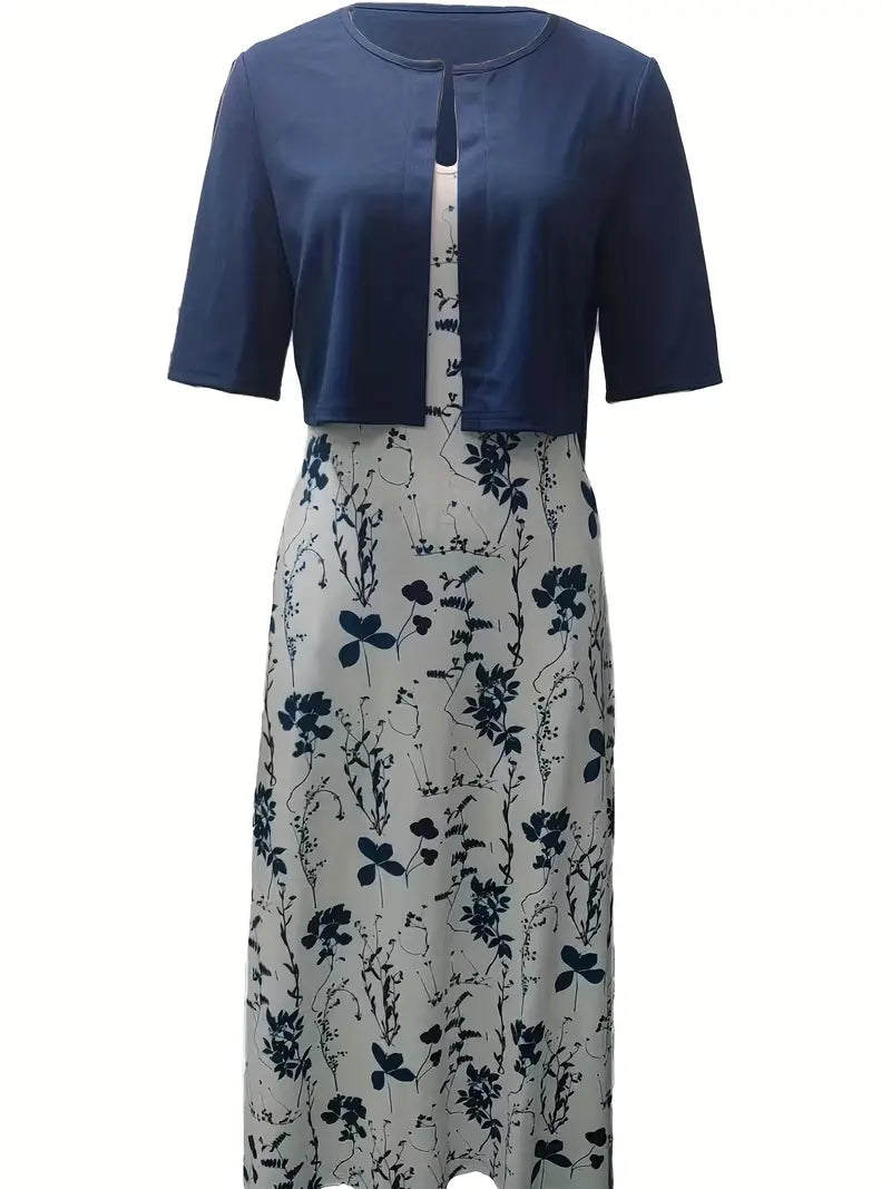 Sofía | Vestido midi para mujer con estampado floral y chaqueta