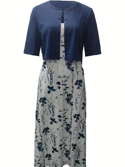 Sofía | Vestido midi para mujer con estampado floral y chaqueta