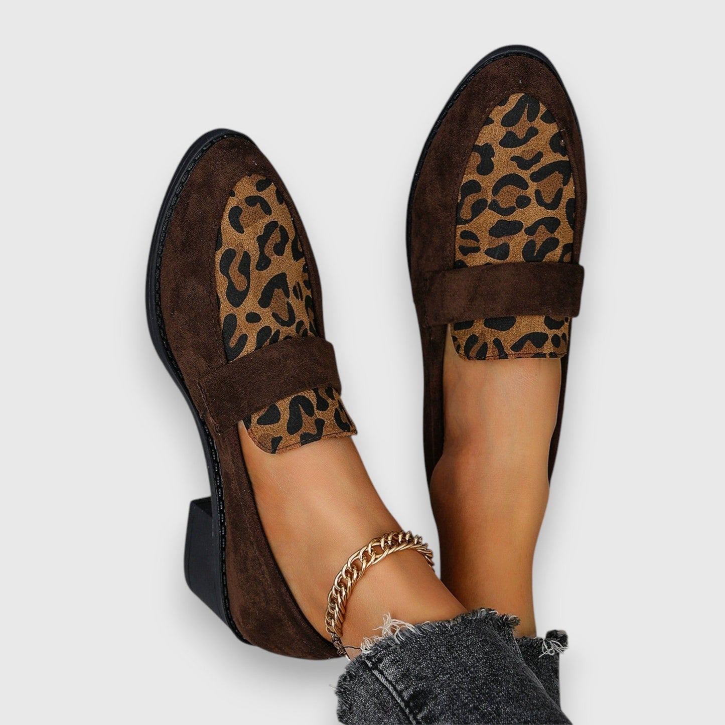 Brunela | comfortable leopard print loafers and design