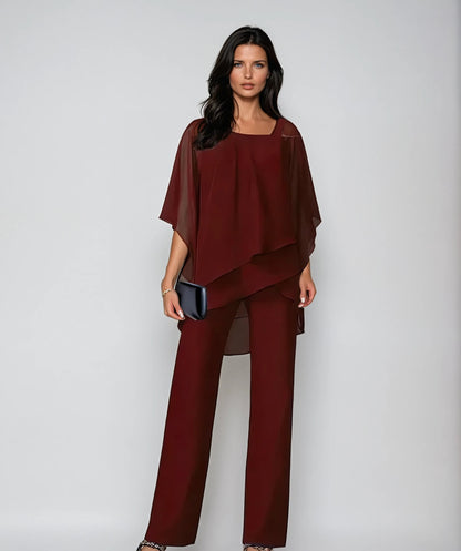 Daniela | Conjunto de dos piezas para mujer con hombros descubiertos y pierna recta