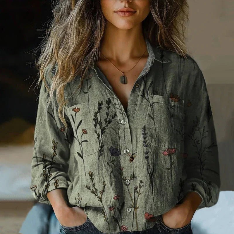 Luisa | Boho blouse for women with vintage paisley print