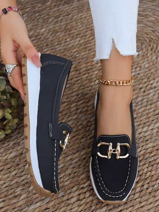 Marcela | Orthopädische Mokassins für Damen mit goldenem Detail  