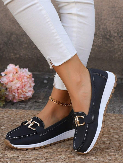 Marcela | Women's orthopedic loafers with gold detail